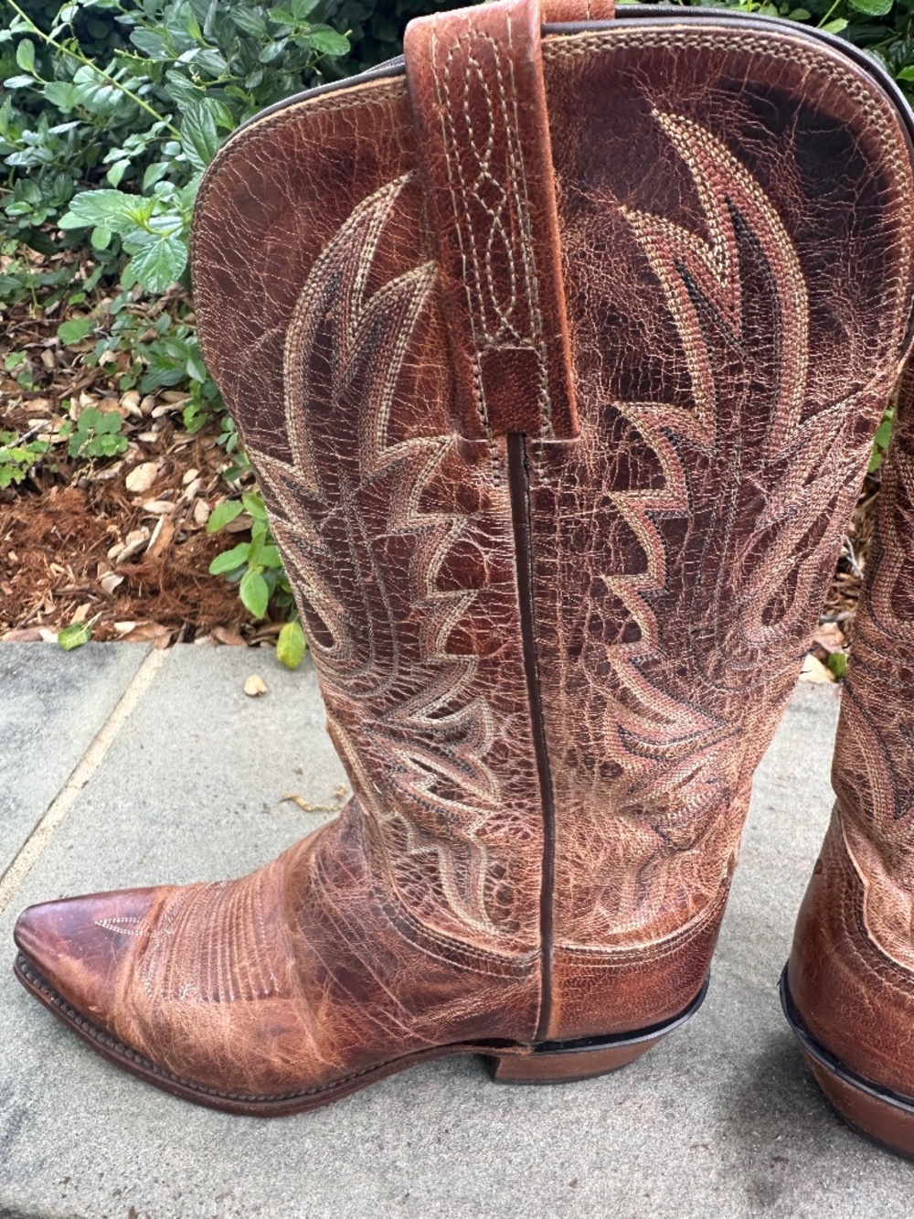 LUCCHESE 1883 Leather Cowboy Boots 8 - Picture 10 of 16